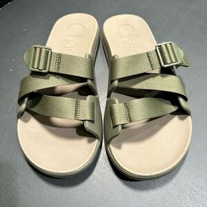 Chaco Chillos Slides in Olive Green – Lightweight Gorpcore Sandals